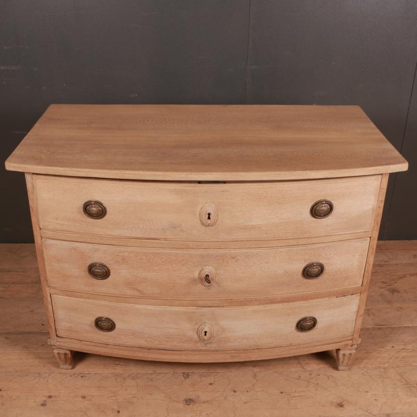 19th Century French Bow Front Oak Commode