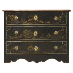 French Bow Fronted Commode with Later Chinoiserie Lacquer, 18th Century