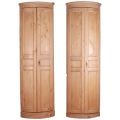 French Bowed Corner Cupboards