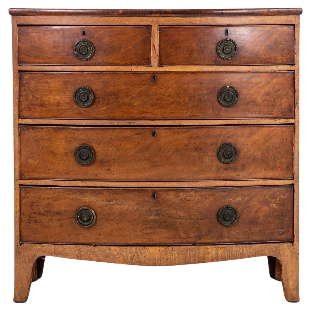French Bowfront Chest of Drawers, Late 19th Century For Sale