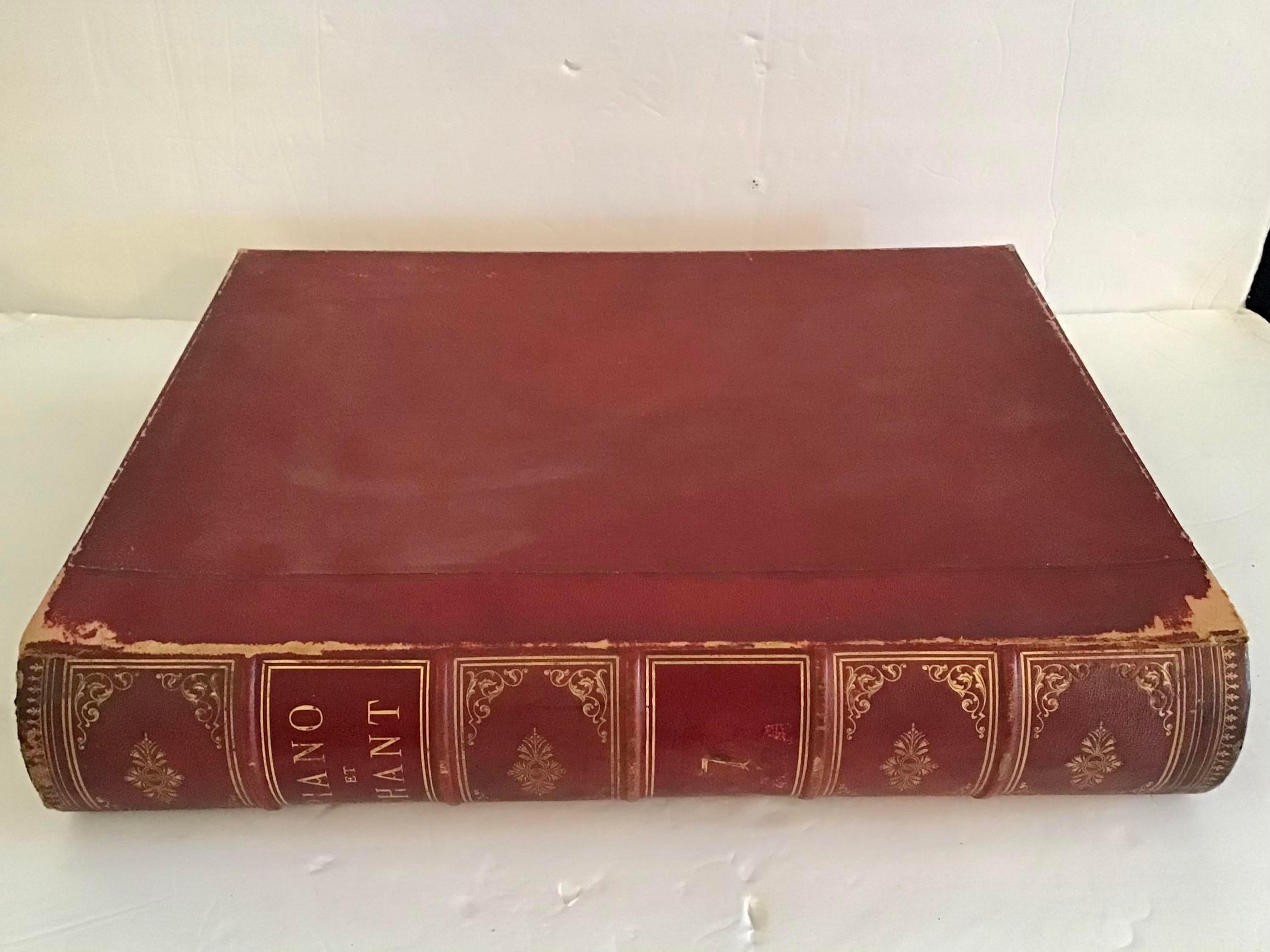 Leather French Box Case in a Book Shape For Sale