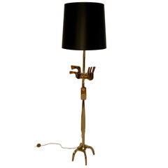 French Brass Abstract Floor Lamp