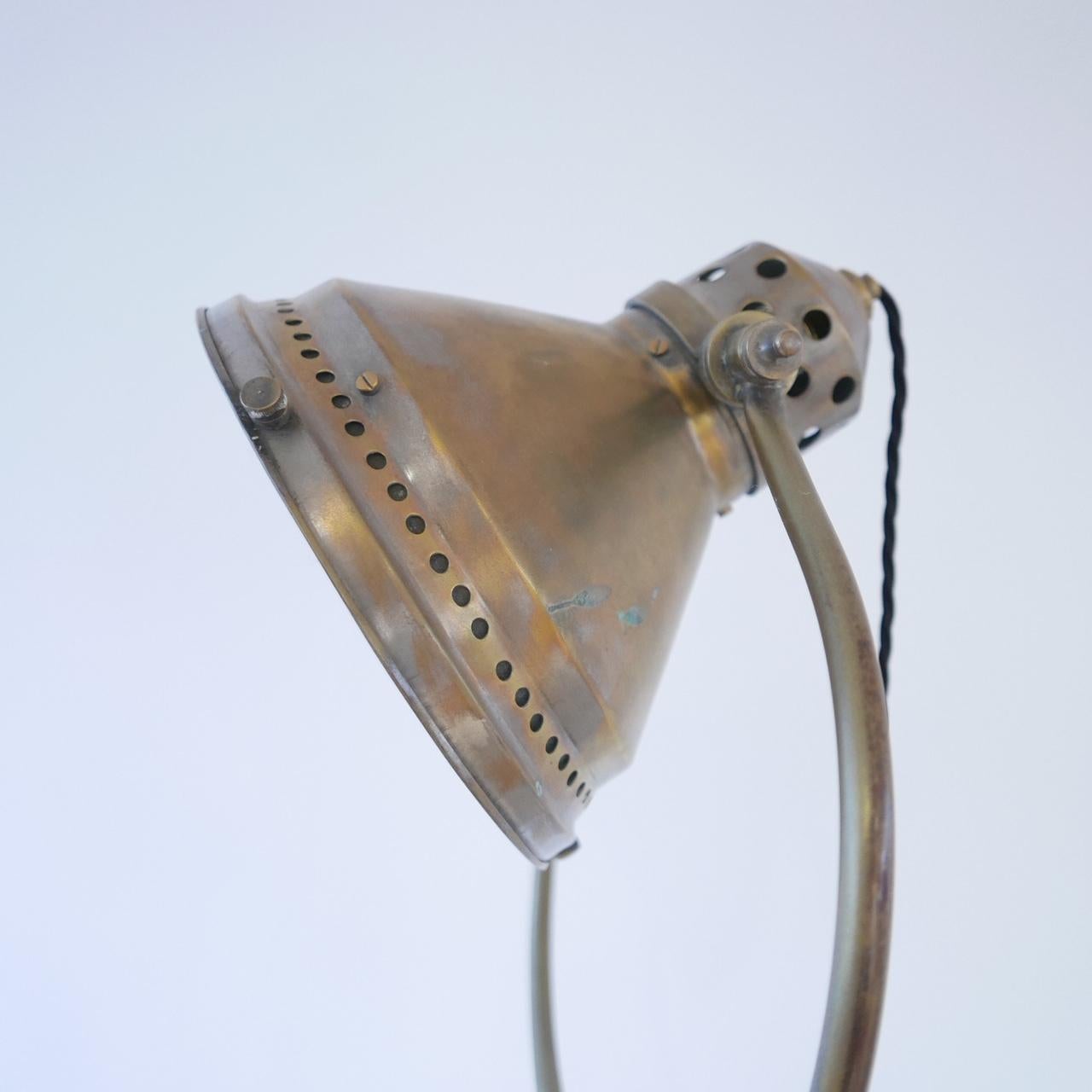 French Brass Adjustable Glass Reflector Floor Lamp 5