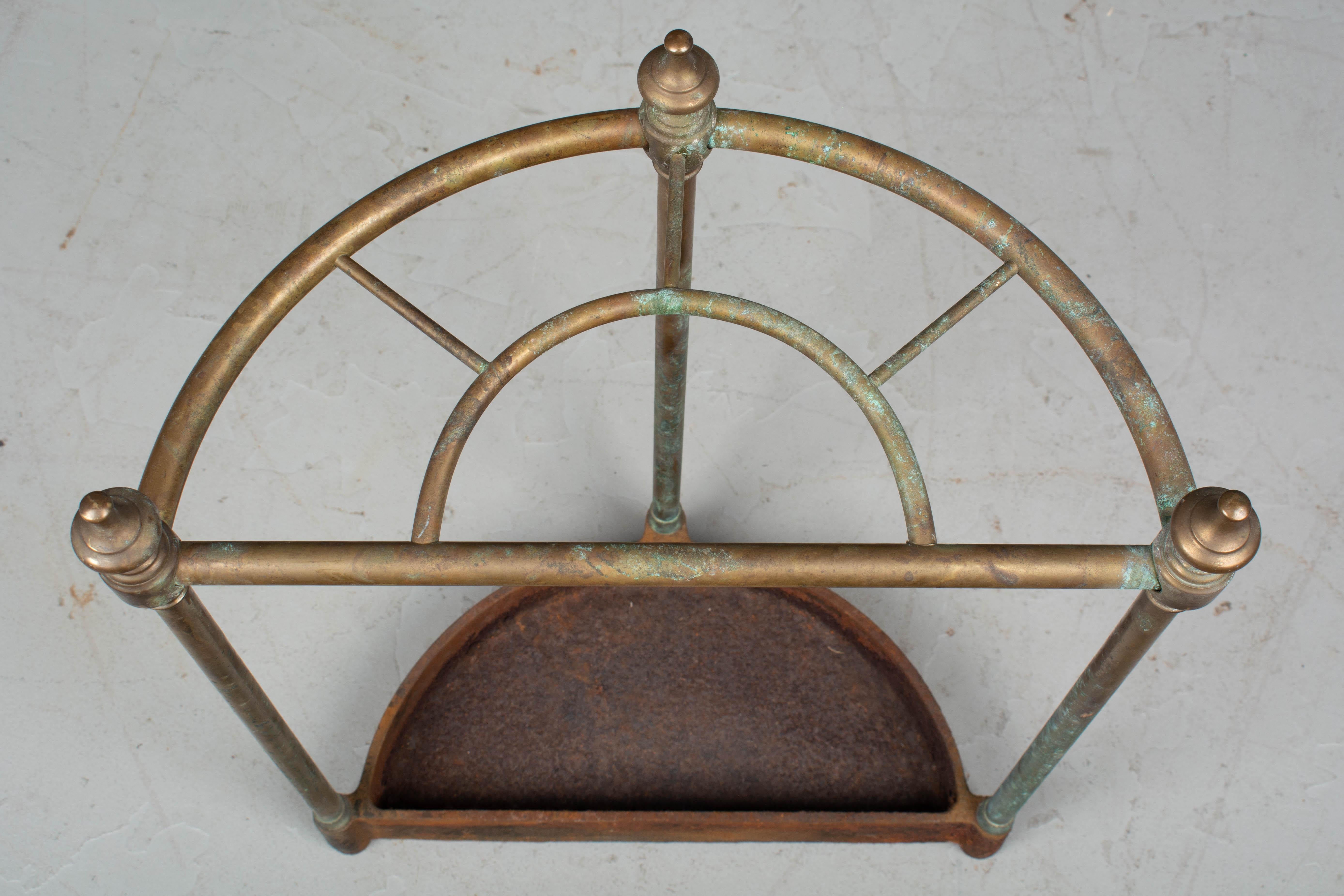 French Brass and Cast Iron Umbrella Stand 1