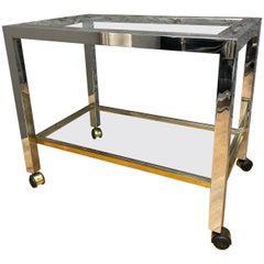 French Brass and Chrome Bar Cart