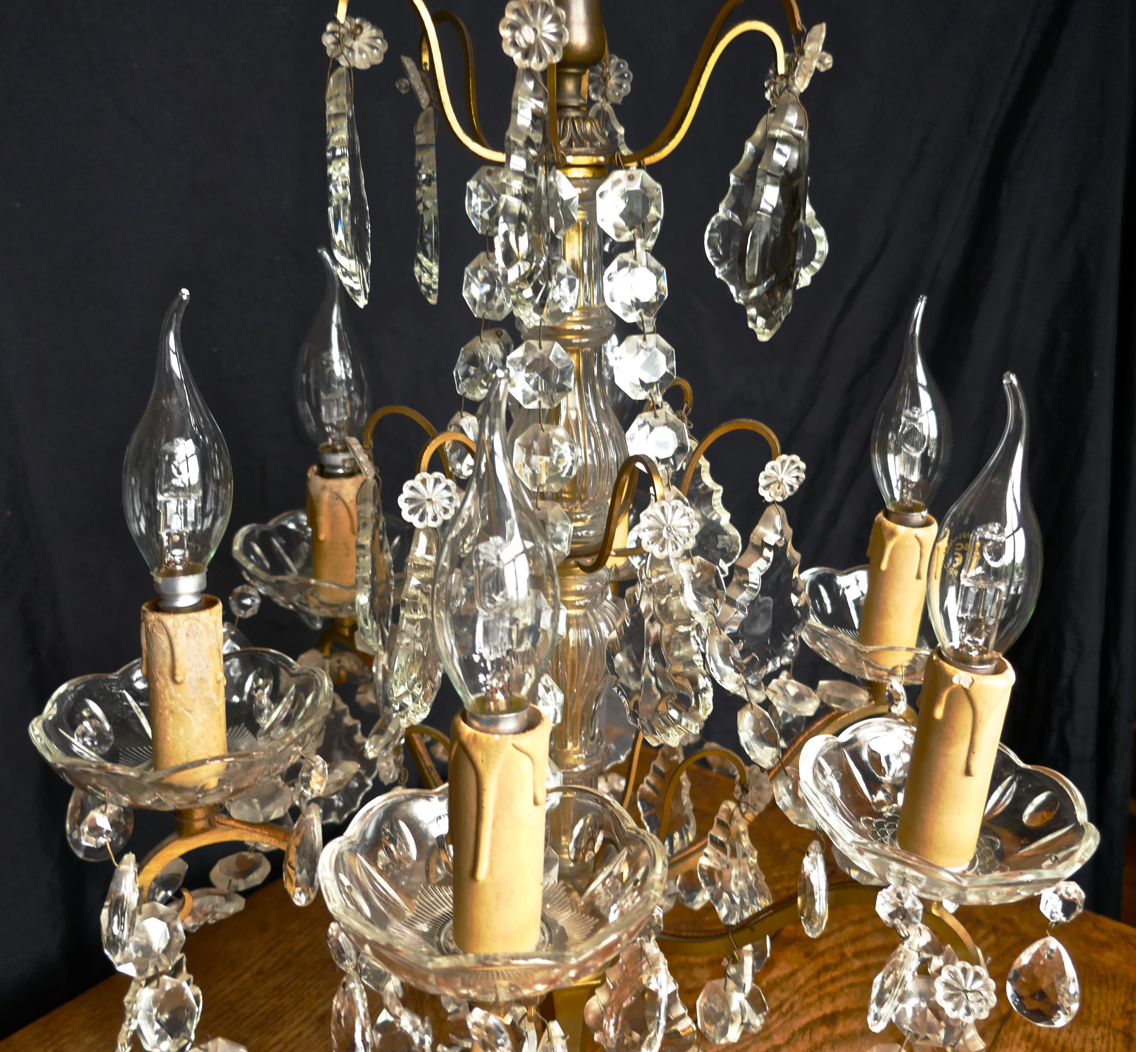 vintage crystal chandelier table lamp