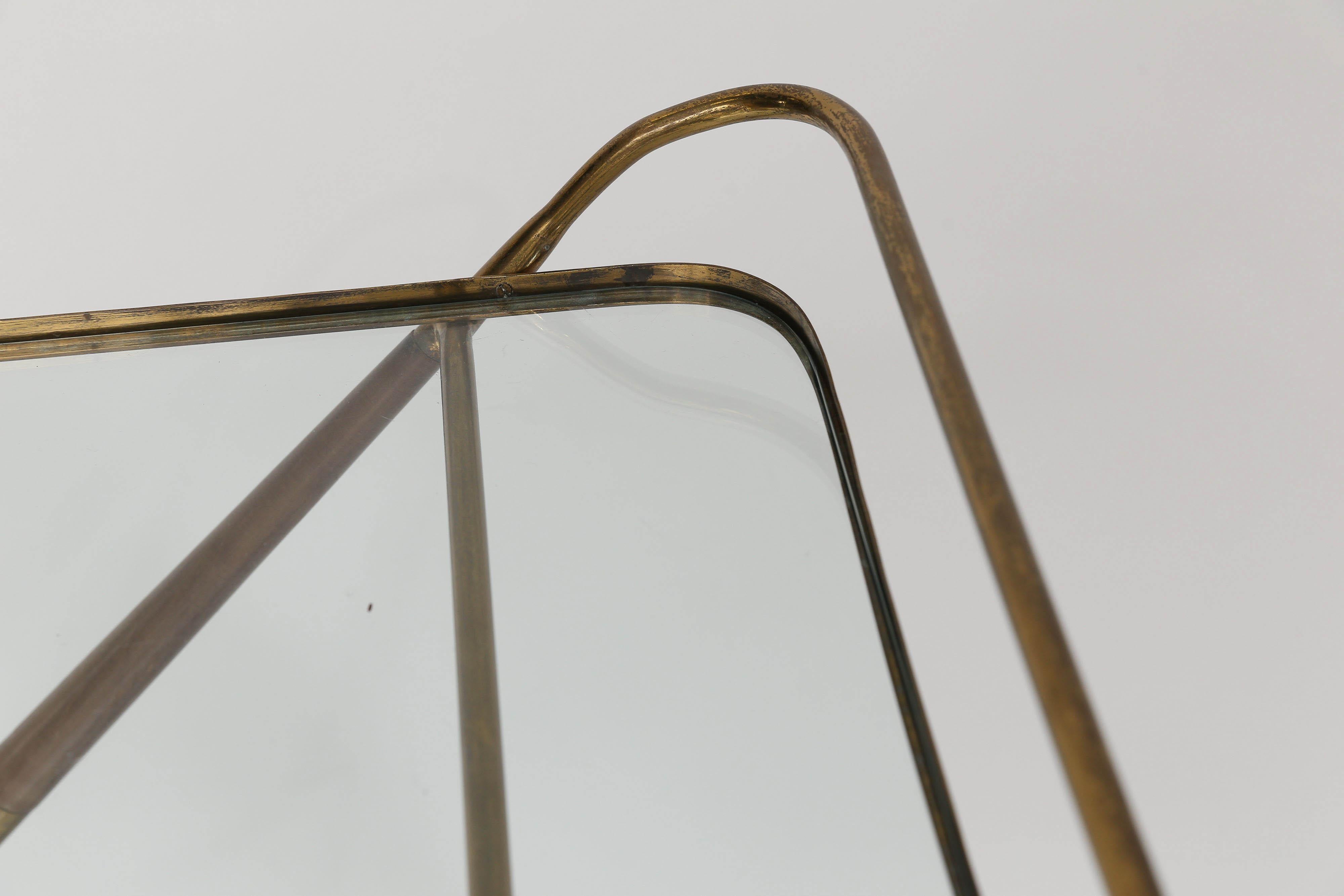 French Brass and Glass Bar Cart 3