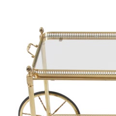 French Brass and Glass Bar Trolley