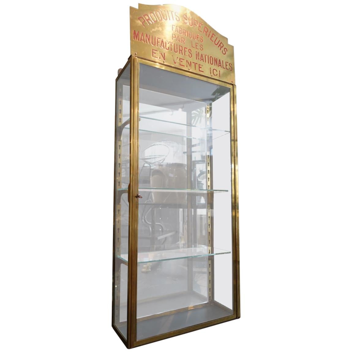 French Brass and Glass Boutique Display Vitrine