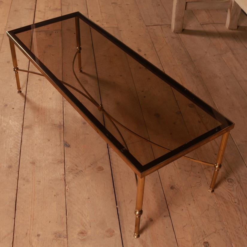 French Brass and Glass Coffee Table 1