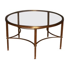 French Brass and Glass Coffee Table French Brass and Glass Coffee Table