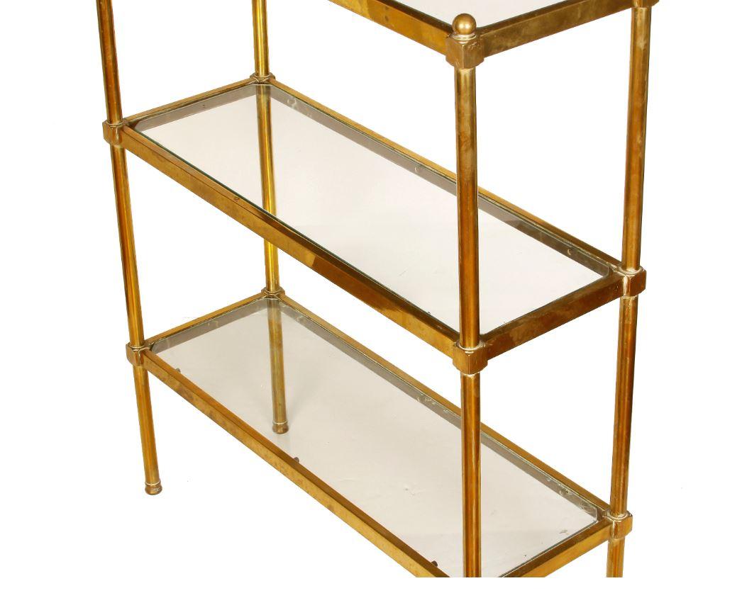 20th Century French Brass and Glass Étagère