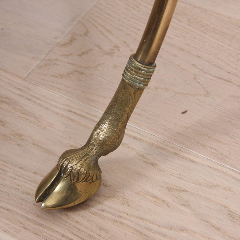 French Brass and Glass Hoof Feet Table For Sale at 1stdibs