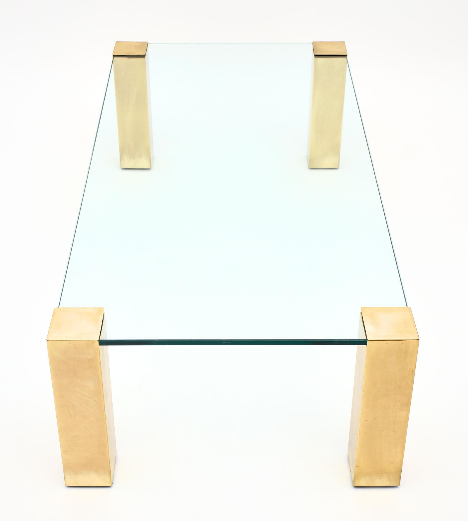 French Brass and Glass Modernist Coffee Table 4