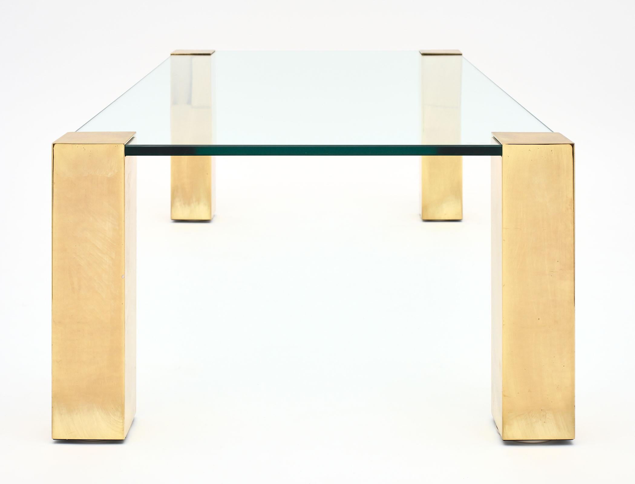 French Brass and Glass Modernist Coffee Table 5