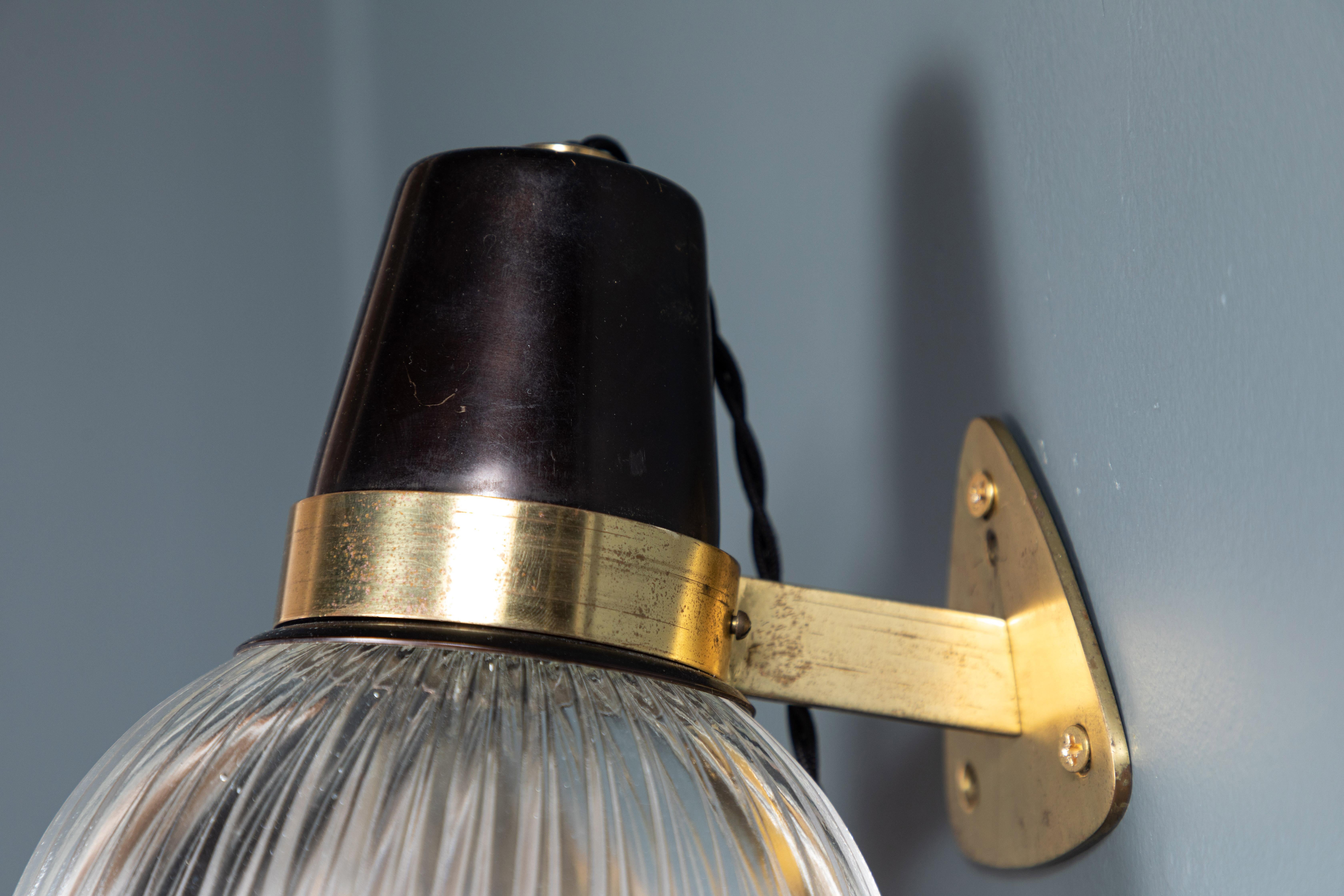 Late 20th Century French Brass and Glass Sconce