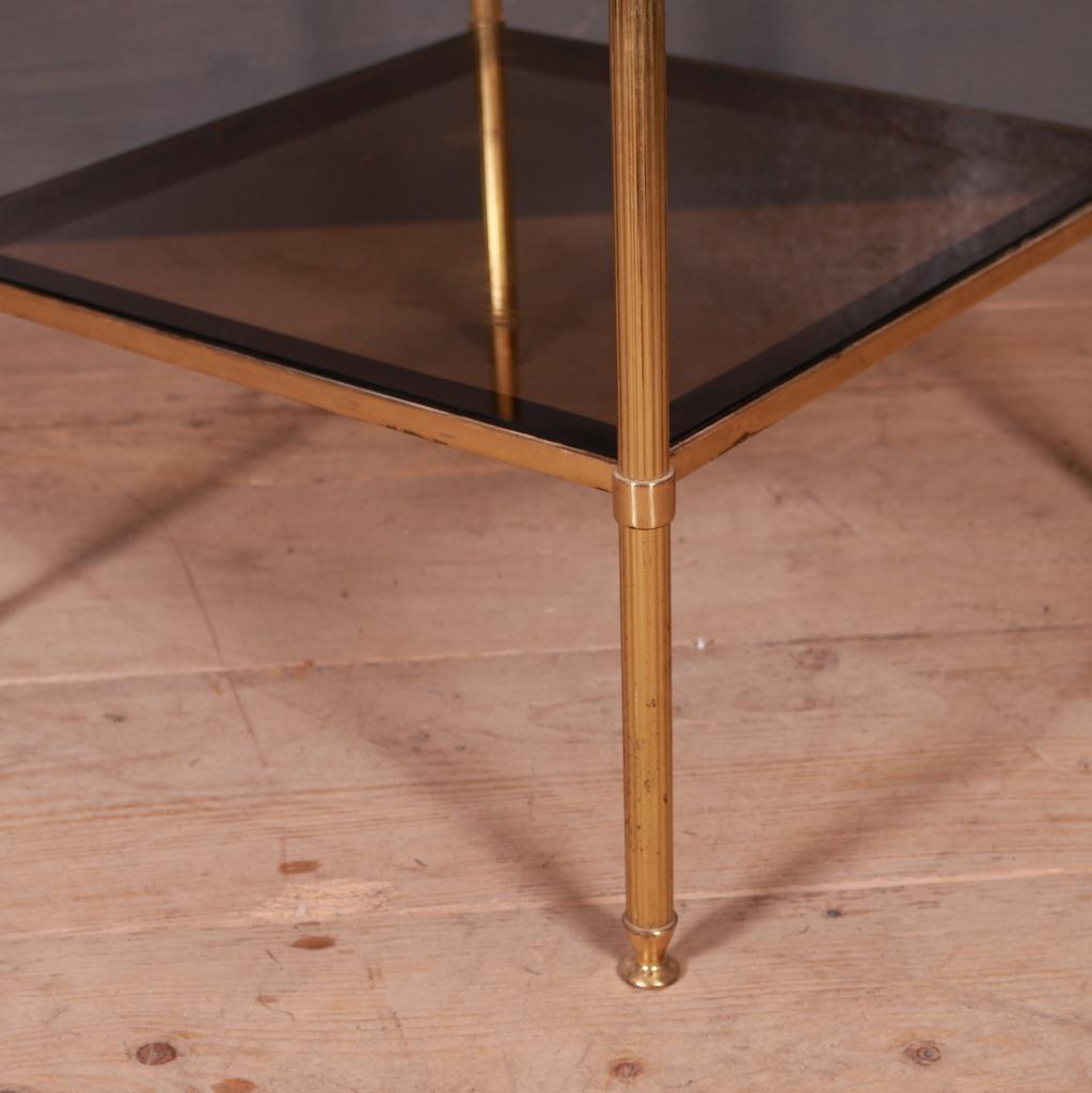 French Brass and Glass Table In Good Condition For Sale In Leamington Spa, Warwickshire