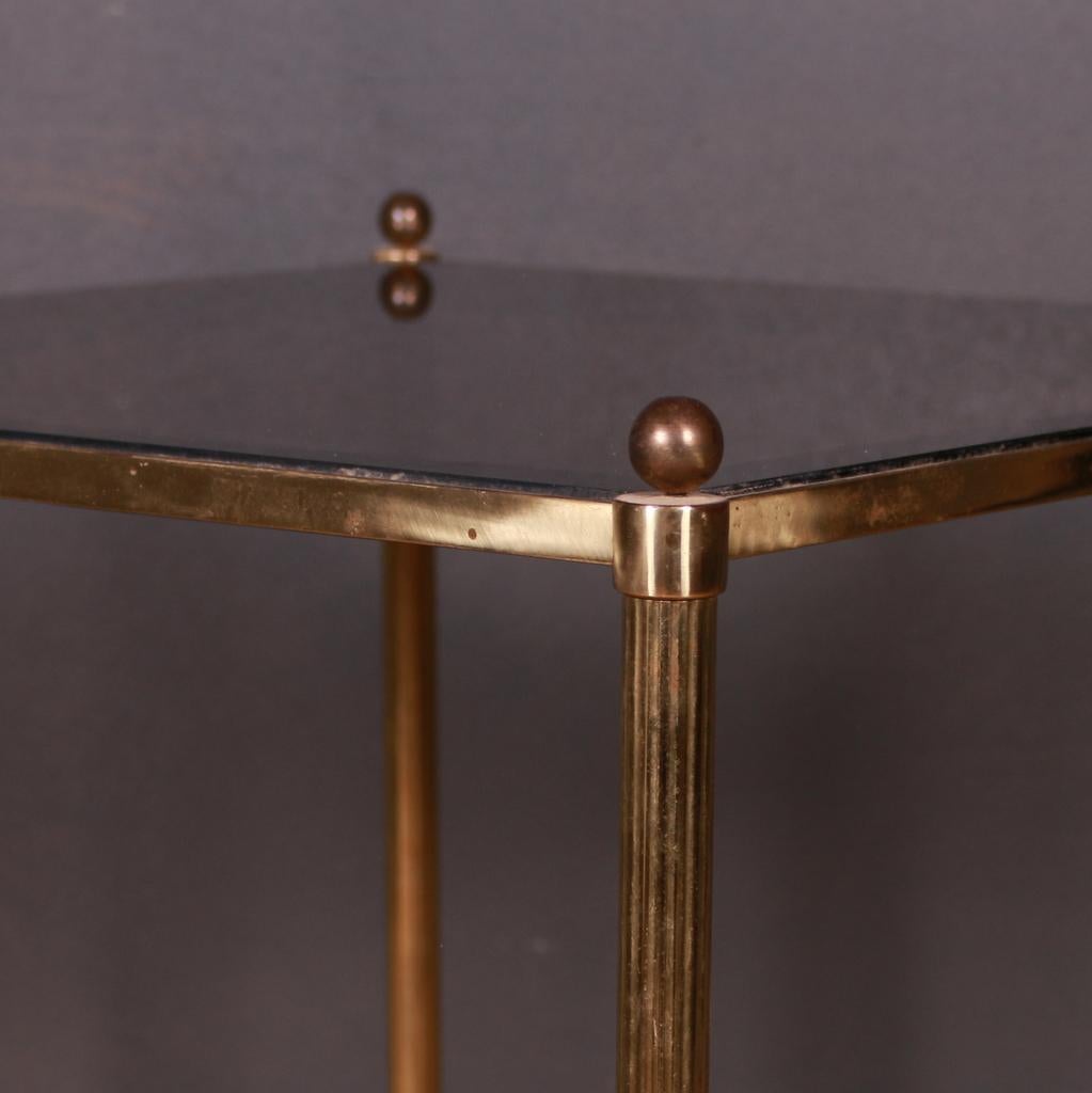 20th Century French Brass and Glass Table For Sale
