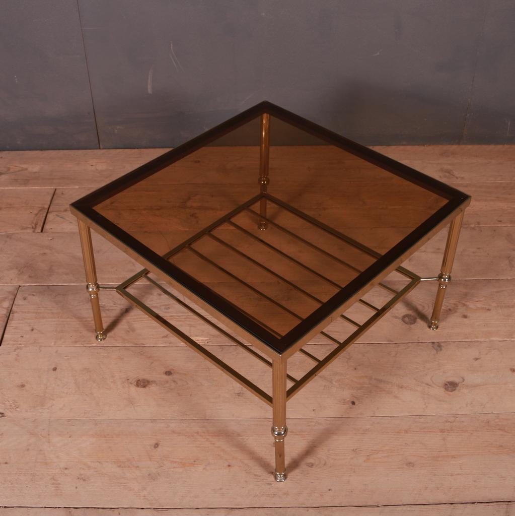 French Brass and Glass Table For Sale 2