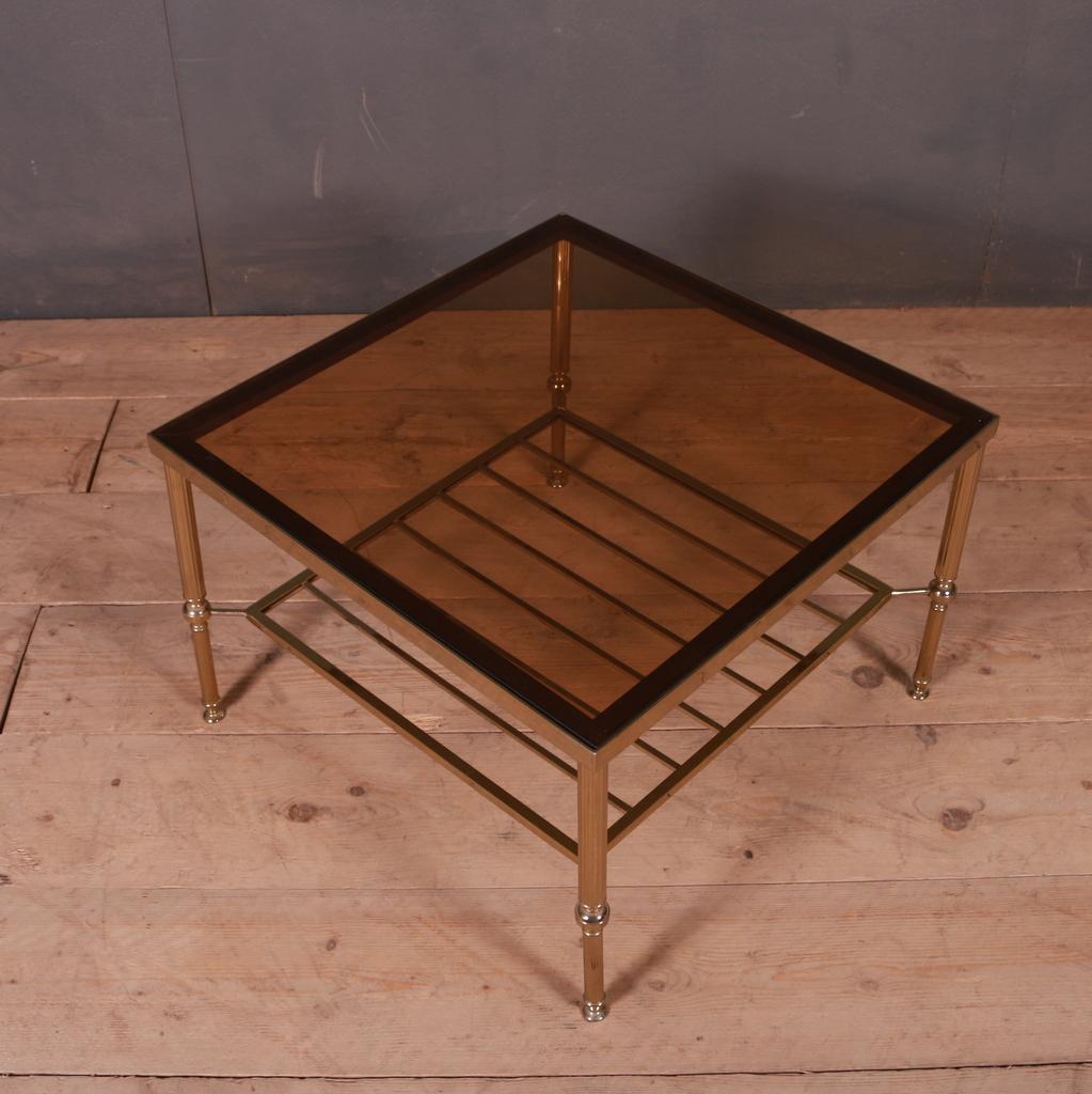 Tisch aus Messing und Glas im Angebot 1
