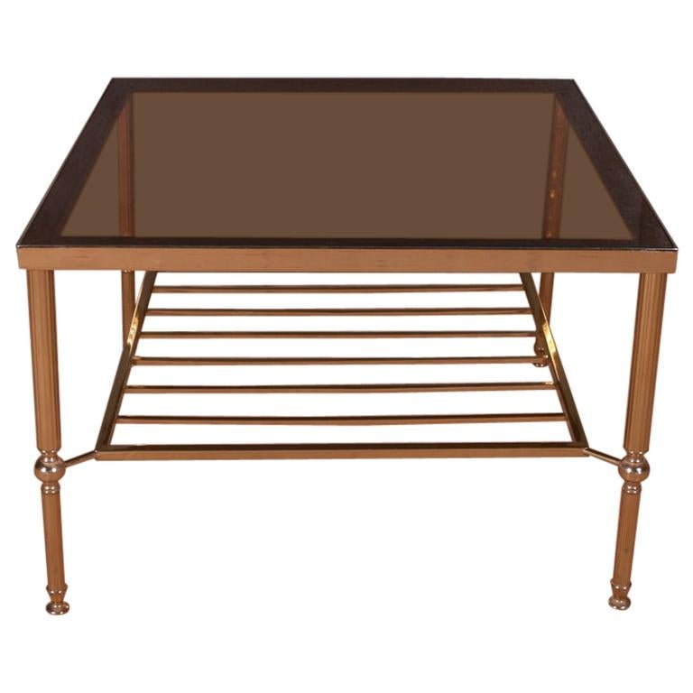 French Brass and Glass Table For Sale at 1stDibs