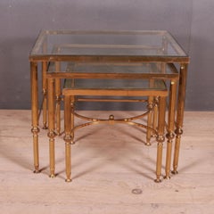 Französische Tische aus Messing und Glas