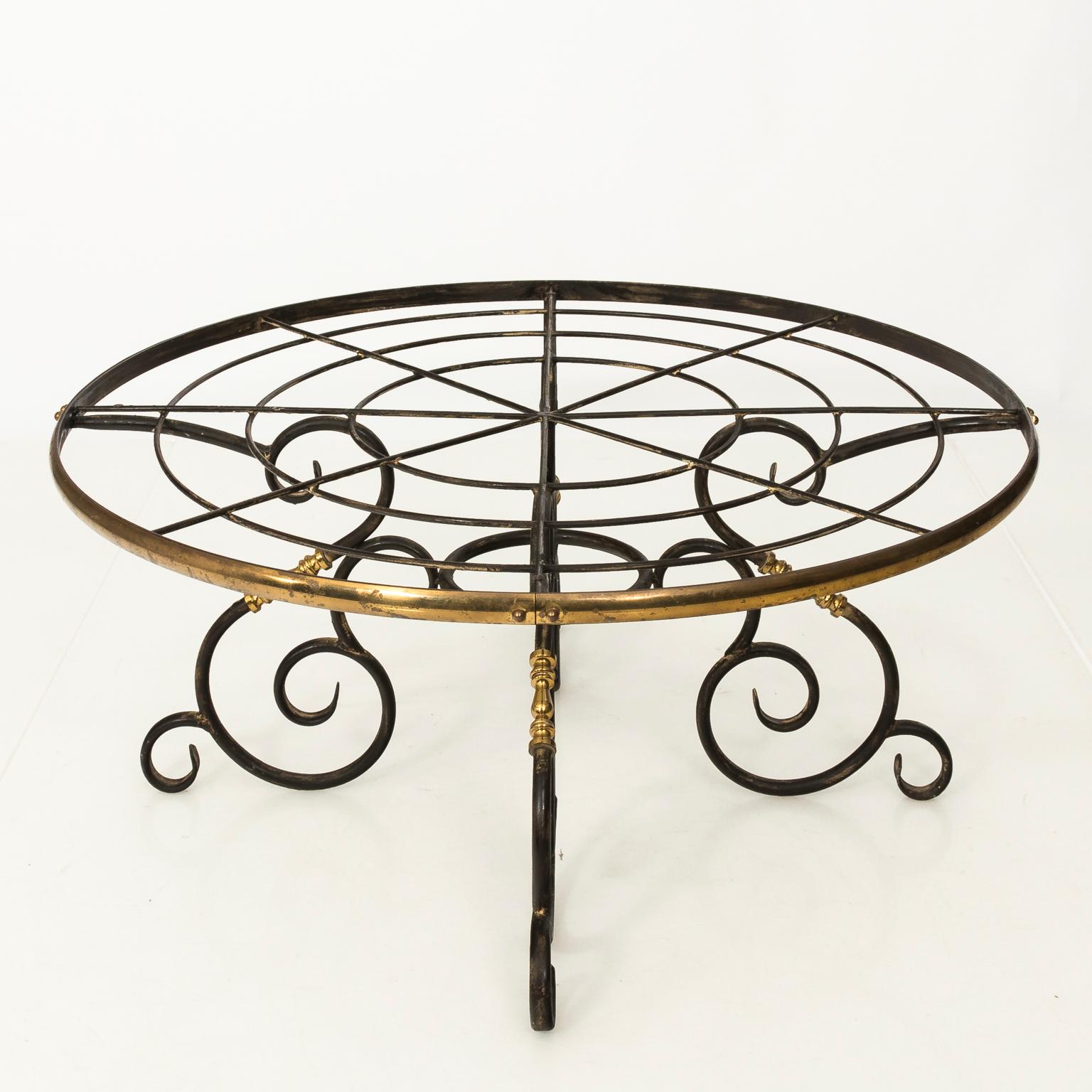 French Brass and Iron Center Table, circa 1970s 15