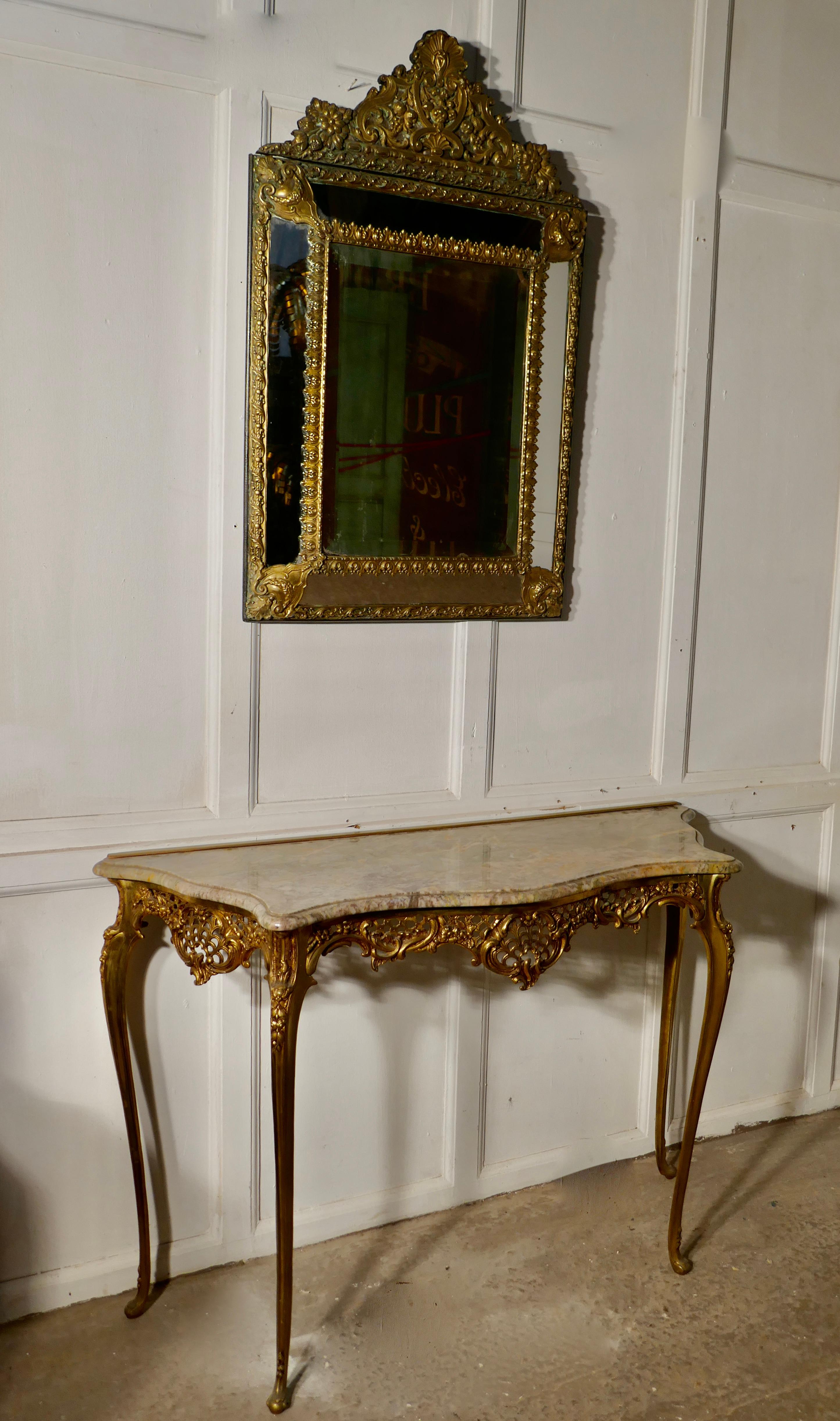 console table and matching mirror