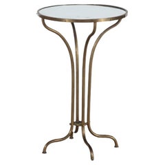 Vintage French brass and mirrored drinks table circa 1950