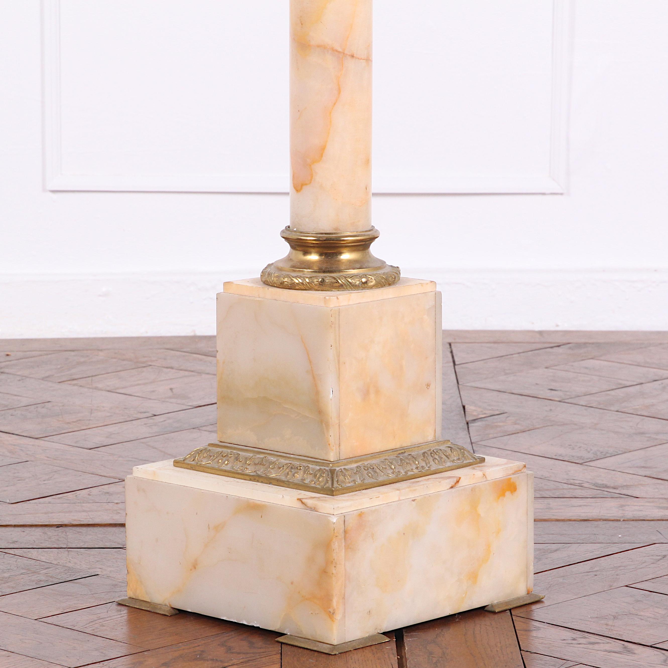French Brass and Onyx Column In Good Condition In Vancouver, British Columbia
