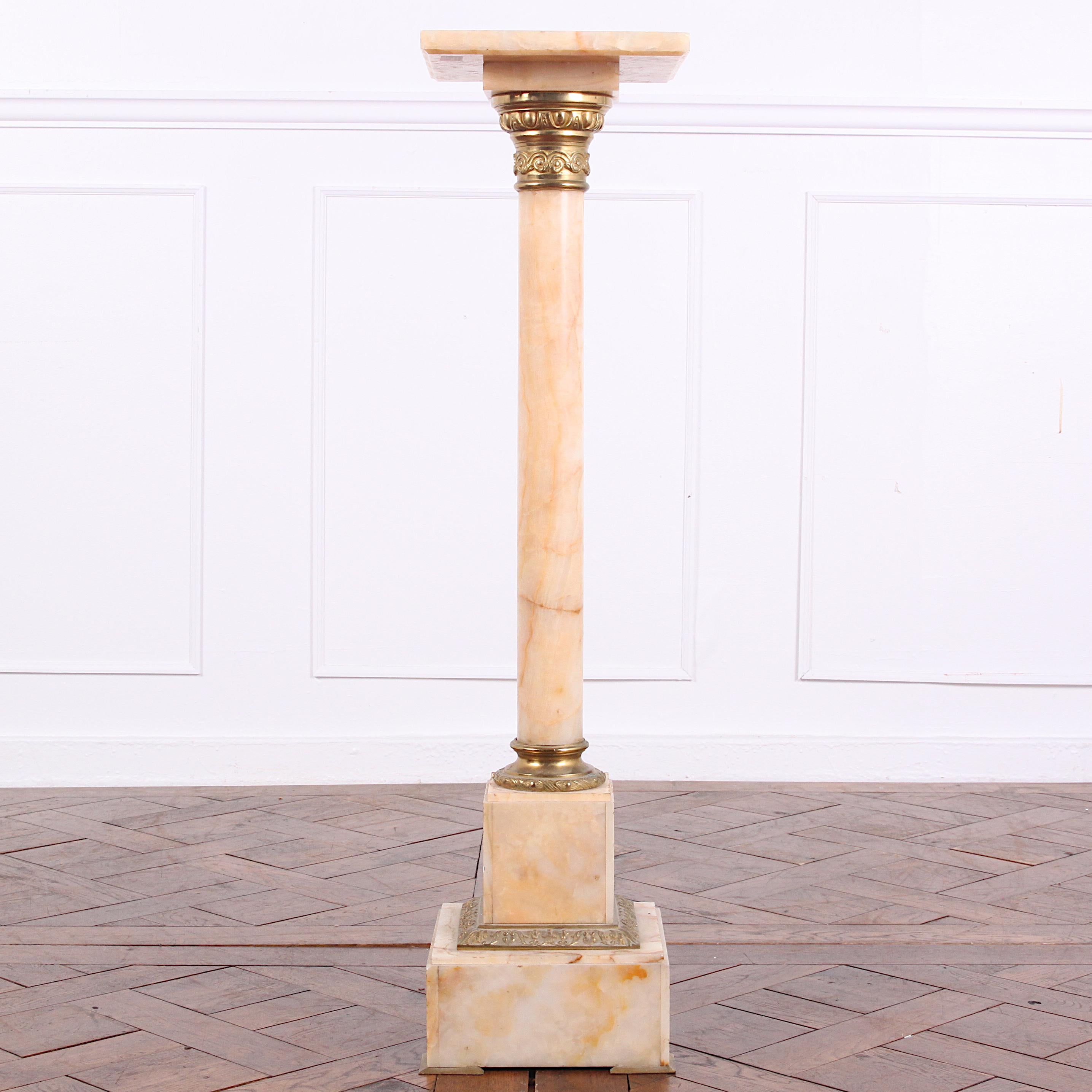 French Brass and Onyx Column 1