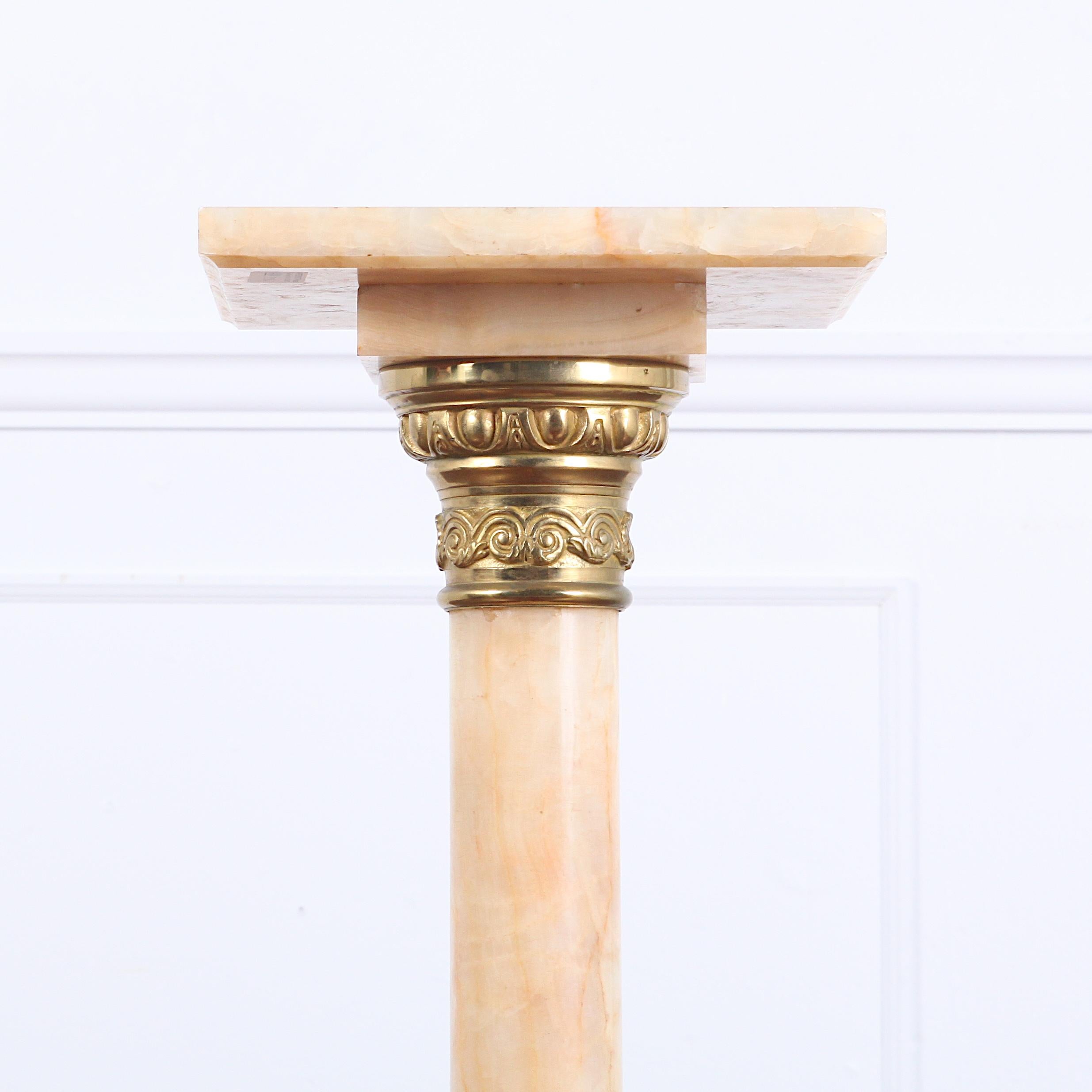French Brass and Onyx Column 3