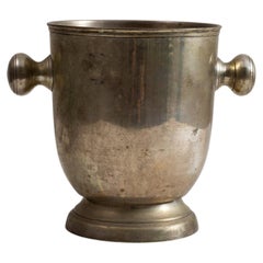 French Brass and Silvered Regency Champagne Bucket, 20th Century