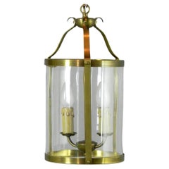 French Brass Vintage Twin Light Hall Lantern