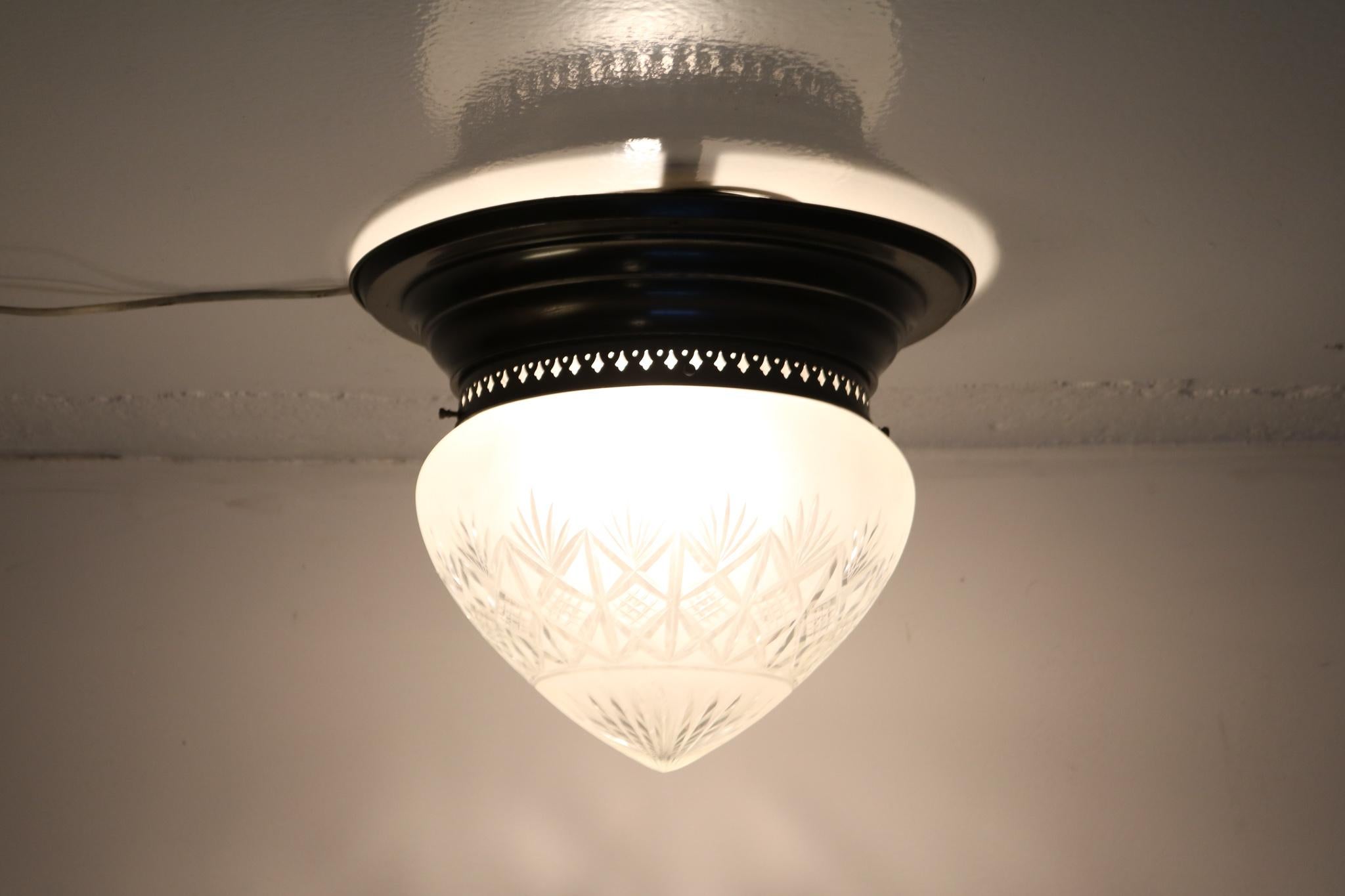 blown glass flush mount ceiling light