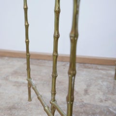 French Brass Bamboo Midcentury Nest of Tables in the Manner of Bagues