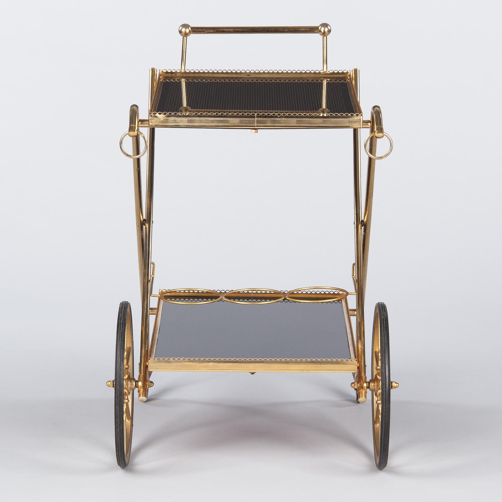 French Brass Bar Cart, 1970s 11