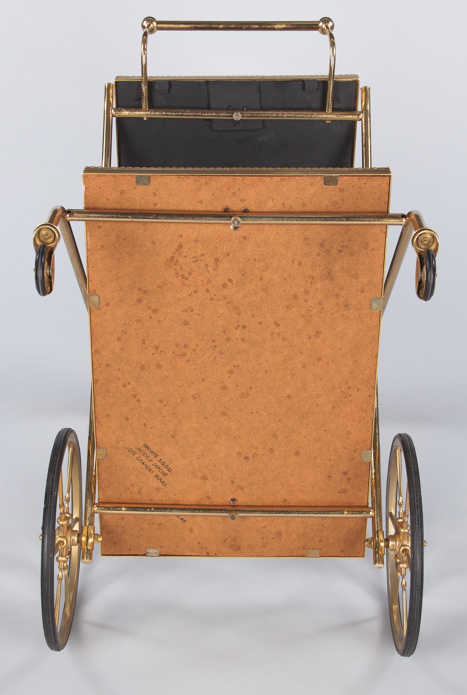 French Brass Bar Cart, 1970s 14