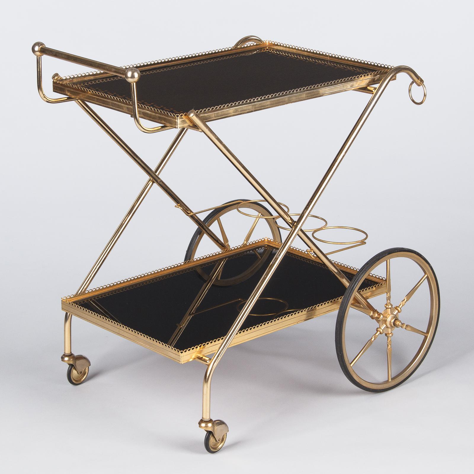 Modern French Brass Bar Cart, 1970s