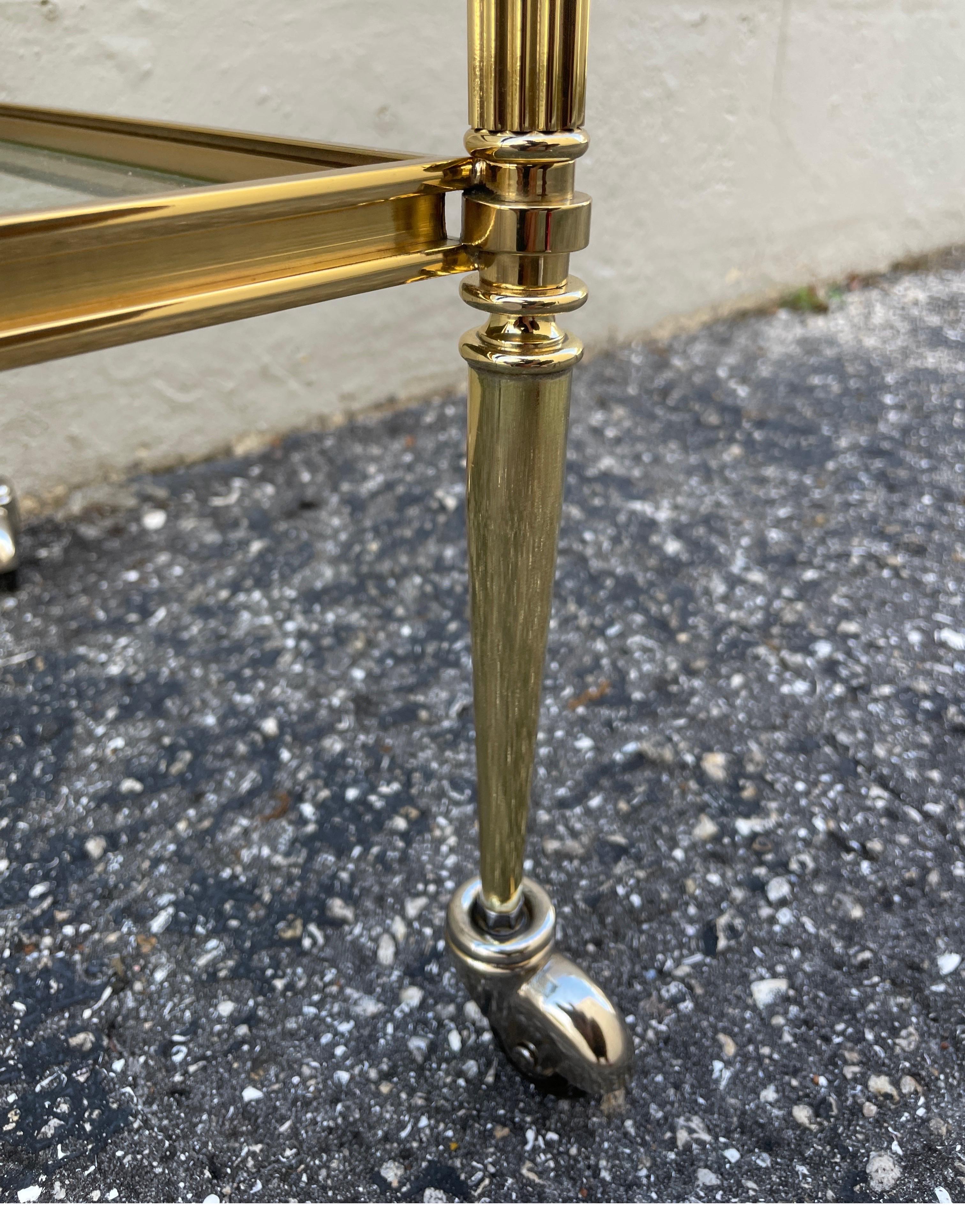 French Brass Bar Cart by Jansen 6
