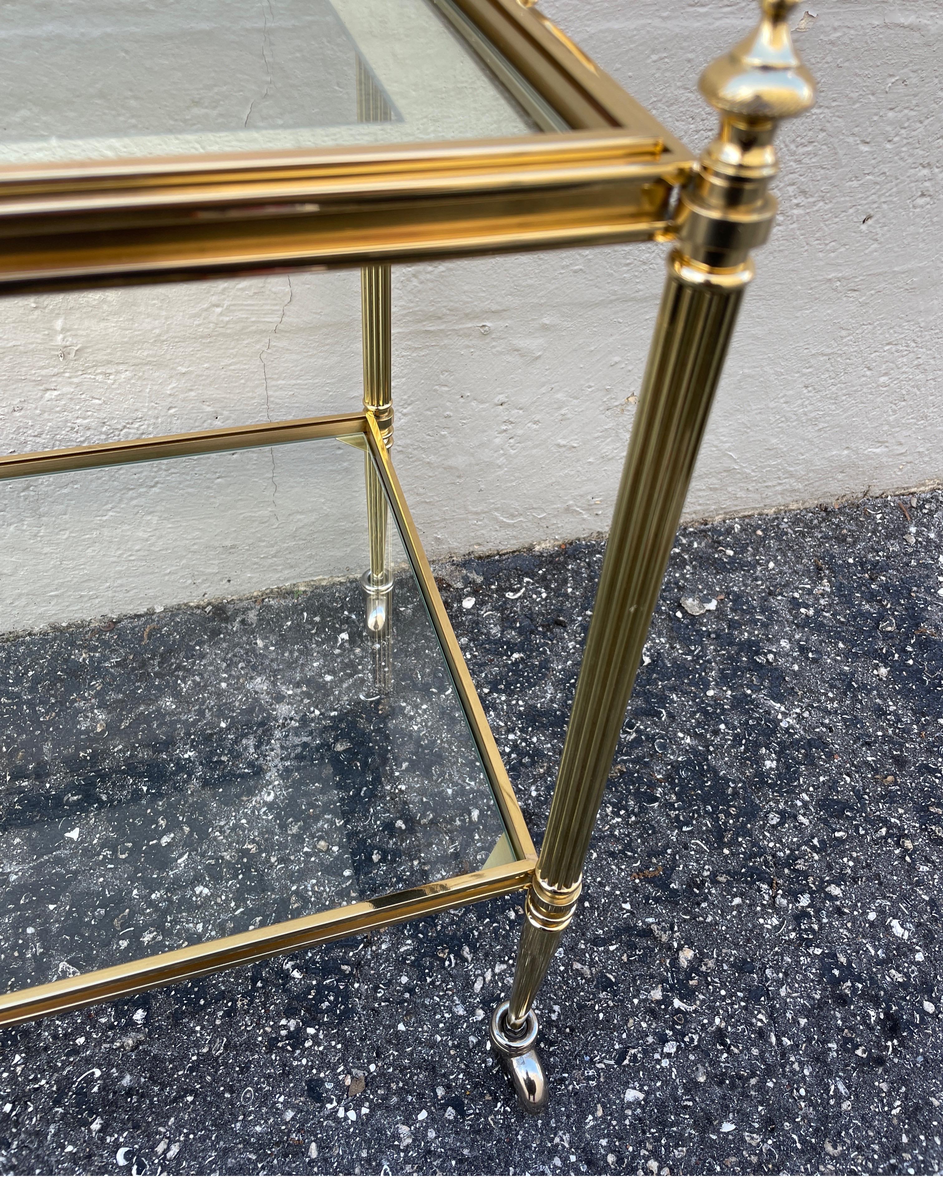 French Brass Bar Cart by Jansen 2
