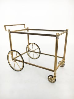 French Brass Bar Cart Maison Jansen