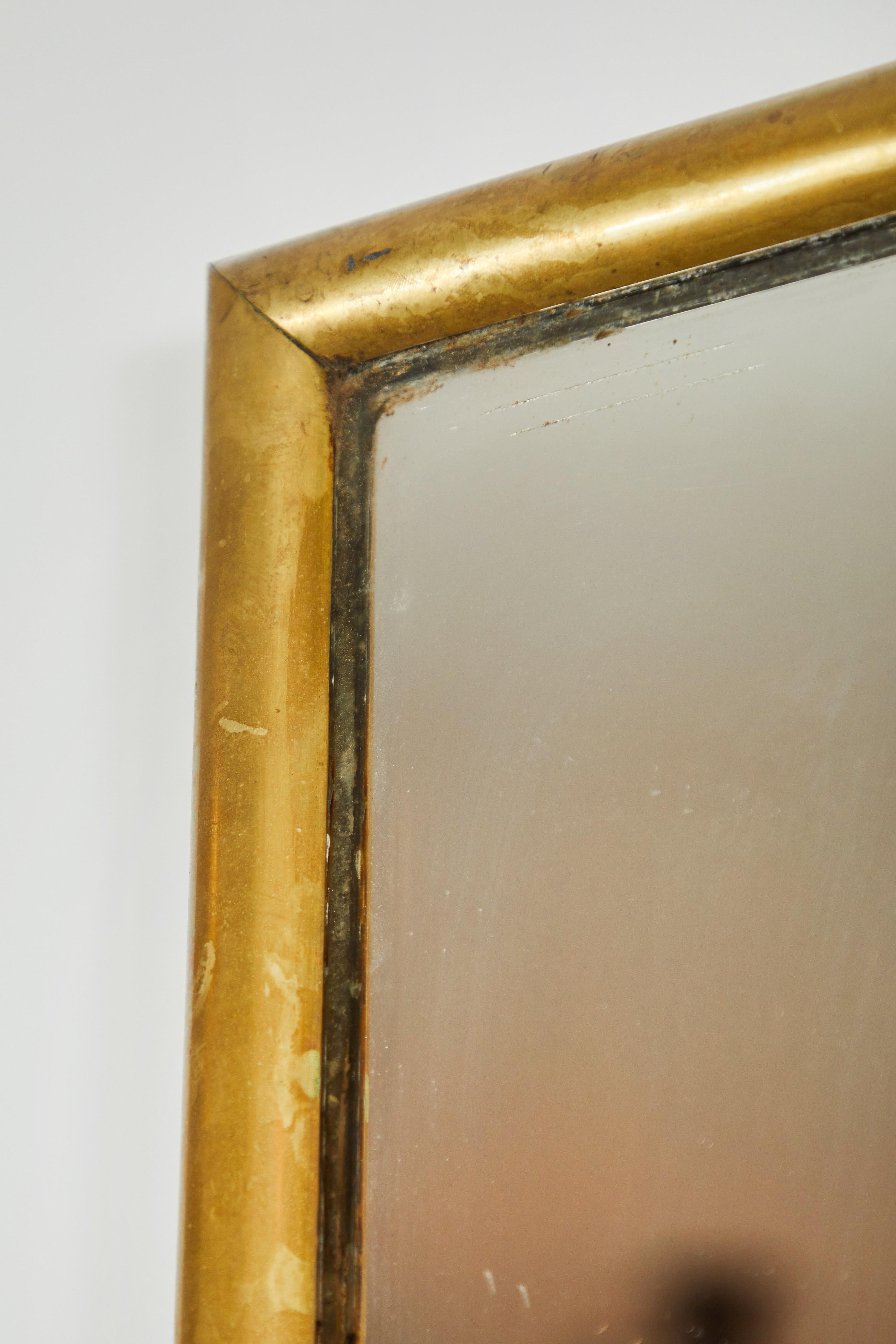 Early 20th Century French Brass Bistro Mirror