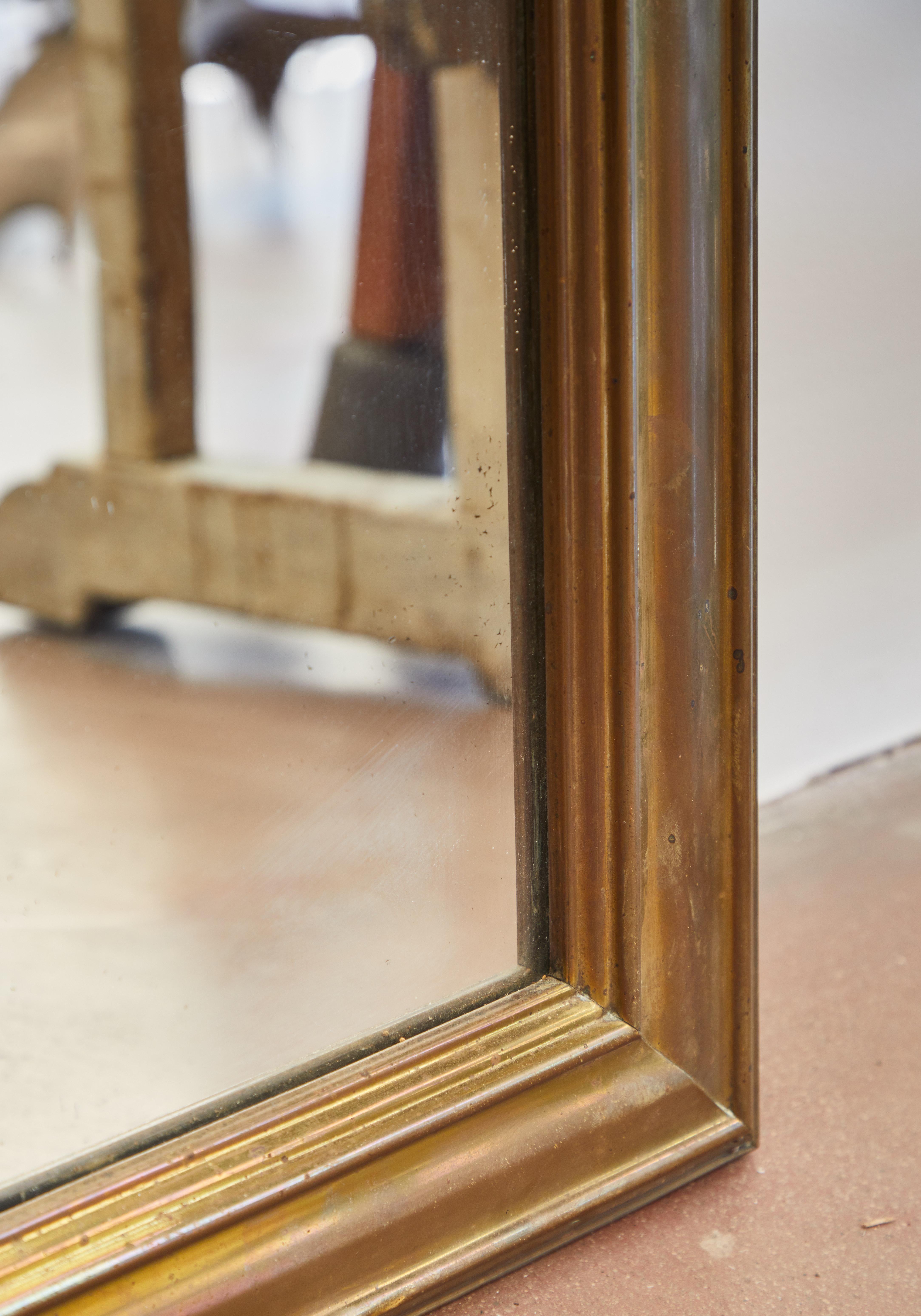 Early 20th Century French Brass Bistro Mirror