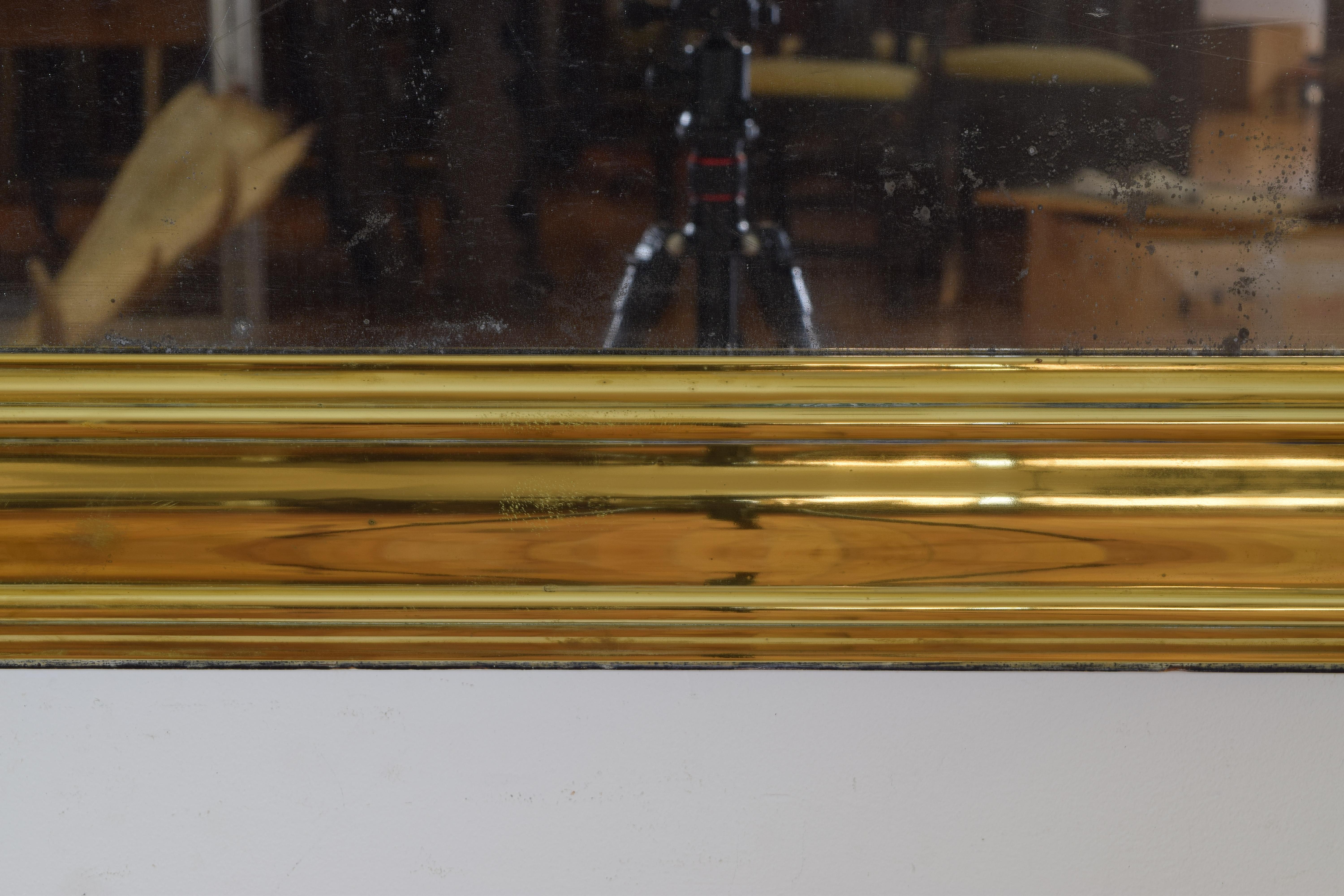 French Brass Bistro Mirror, Turn of 20th Century 2