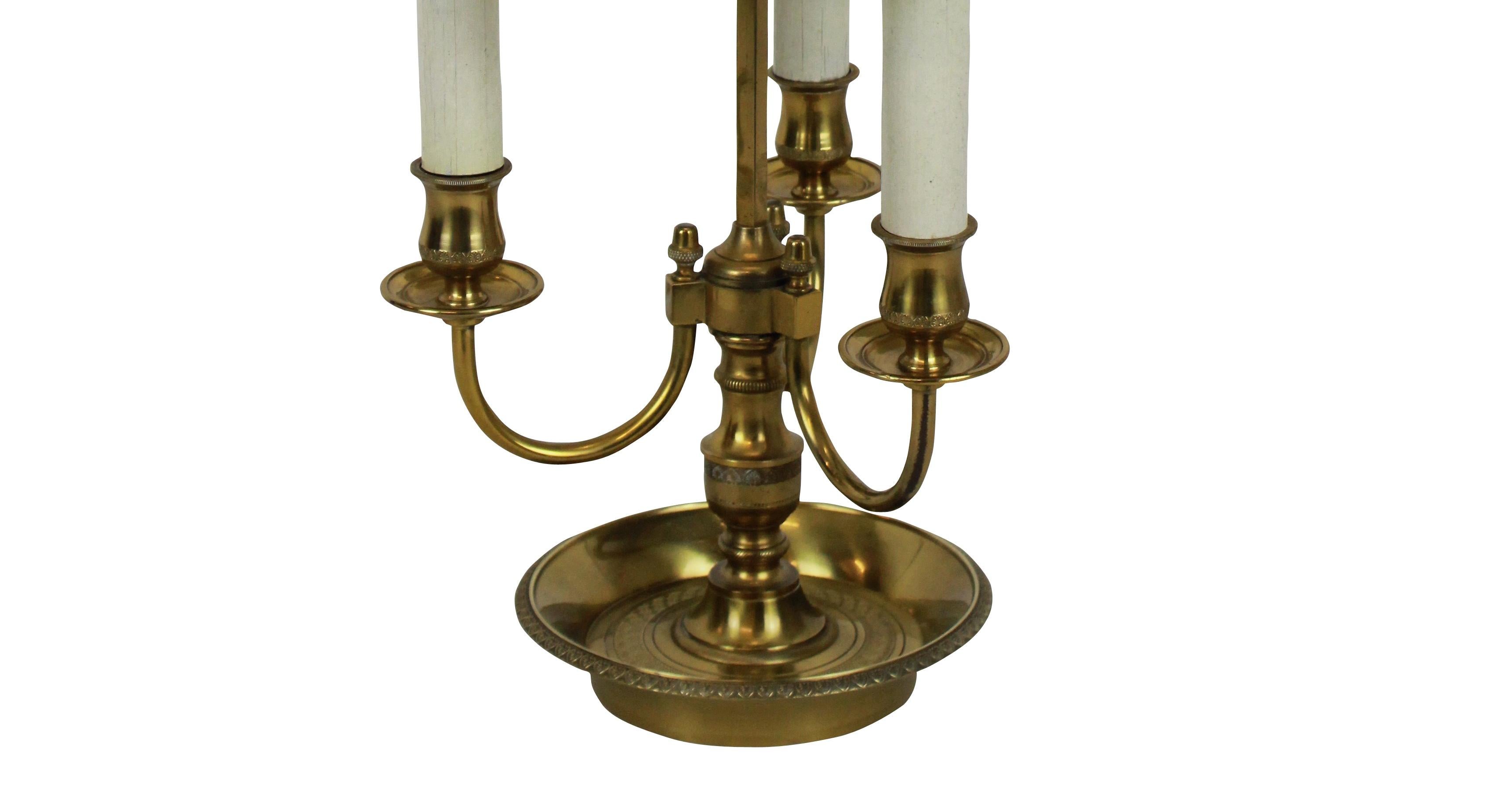 French Brass Bouillotte Lamp 2