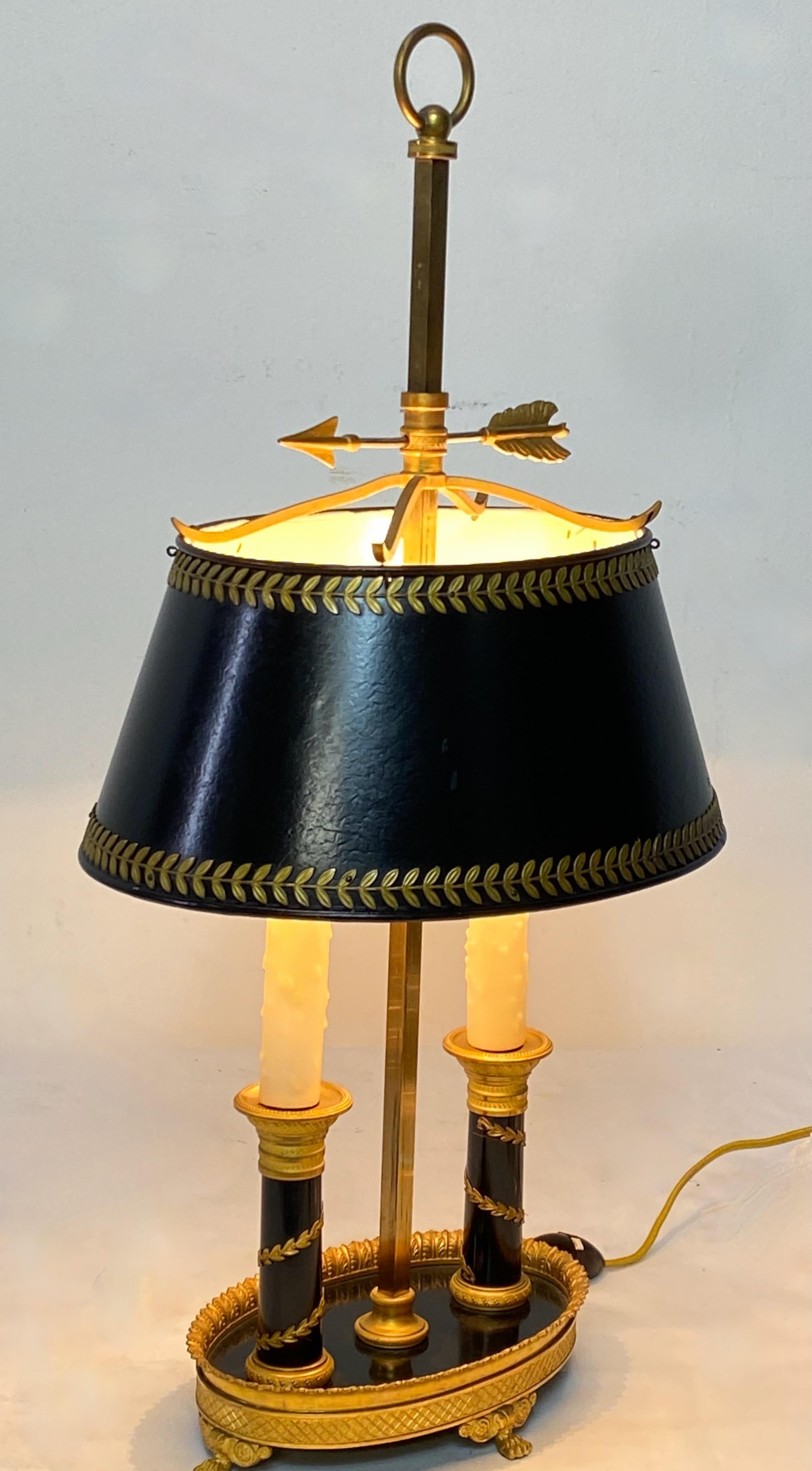 French Brass Bouillotte Lamp For Sale 2