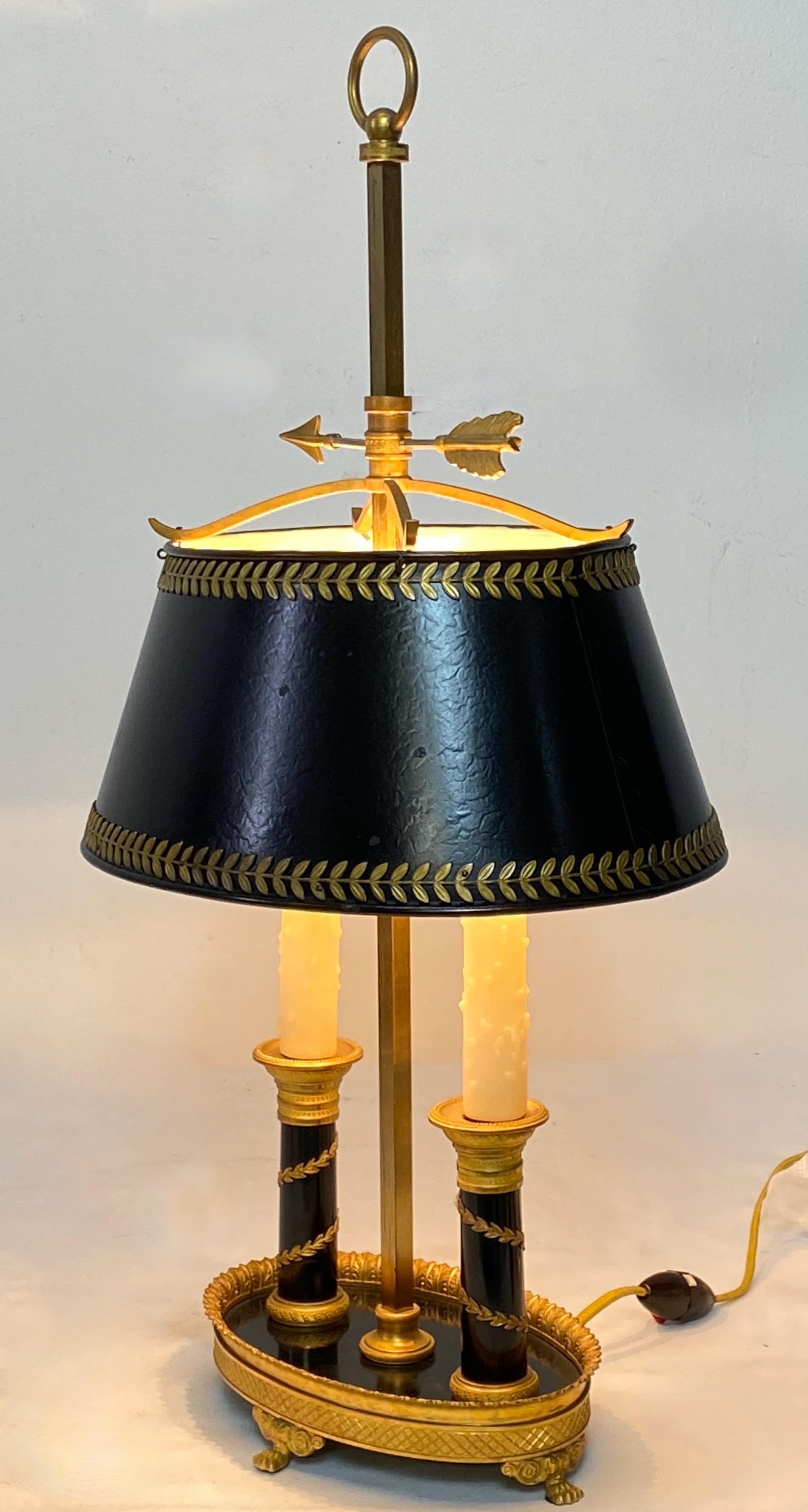French Brass Bouillotte Lamp For Sale 3