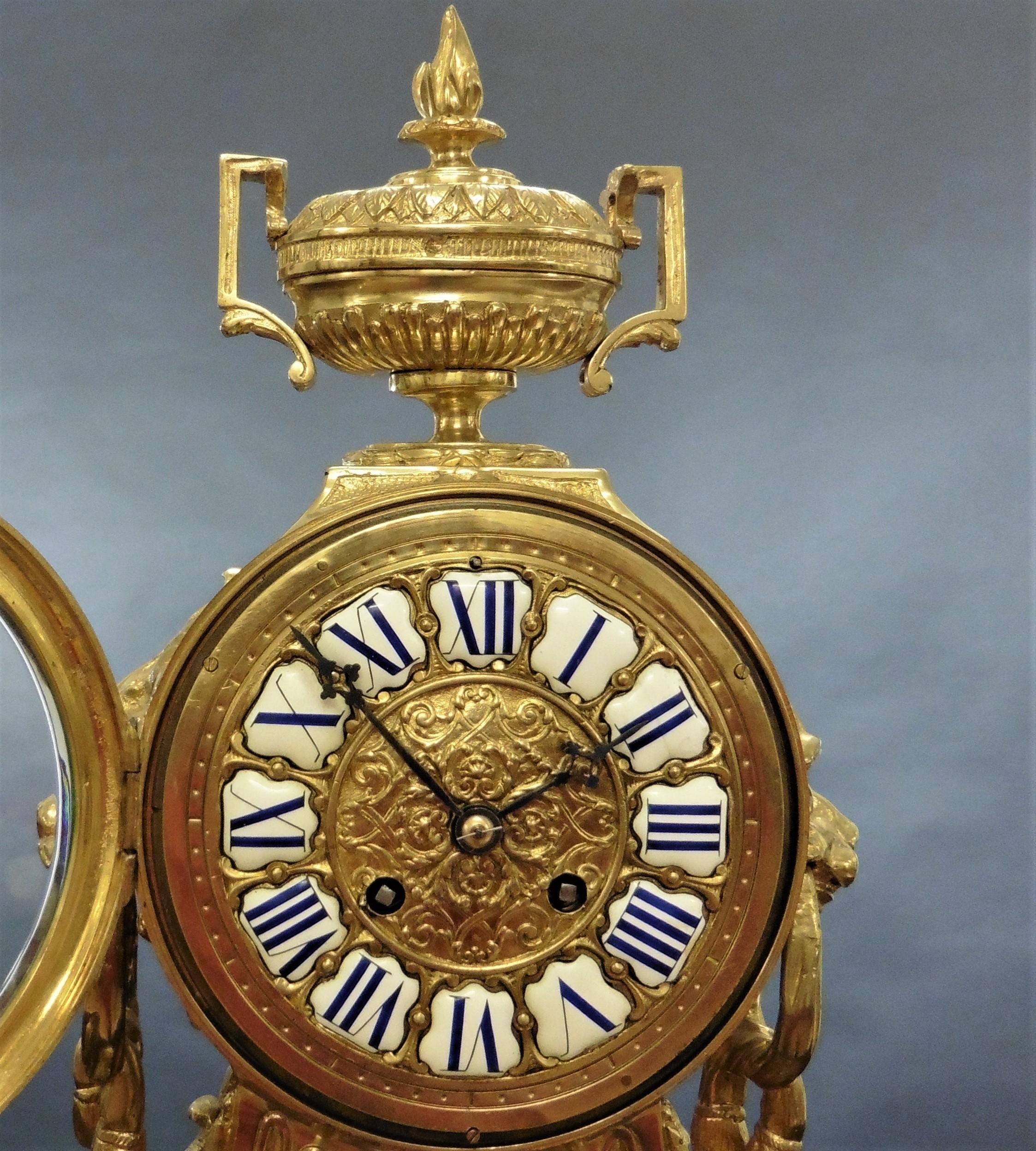 19th Century French Brass Bracket Clock For Sale