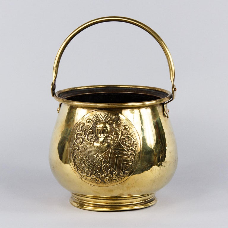 French Brass Cache Pot or Bucket, Late 1800s at 1stDibs